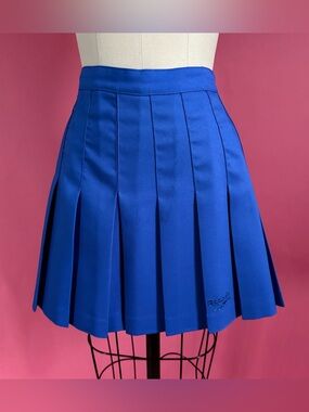 Vintage 80s/90s Reebok Preppy Athletic Cobalt Blue Pleated Mini Skirt S-M